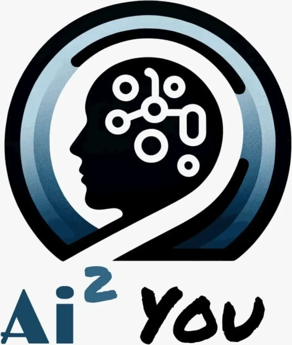 Ai2You logo: circular emblem with a human head silhouette containing an AI network graphic, with the text Ai2You below